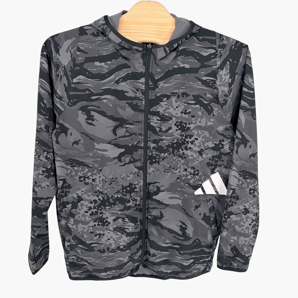 Adidas Training Jacket XL Grey Tiger Camo Aeroready Primegreen GL8926 Full Zip